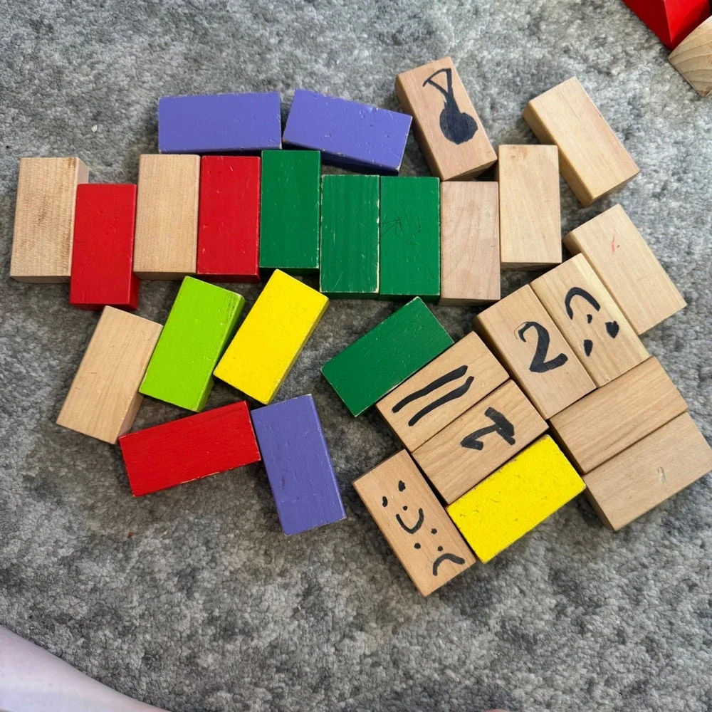 Imaginarium 100 Piece Wooden Block Set Kids Building Toy Natural & Multi-Color